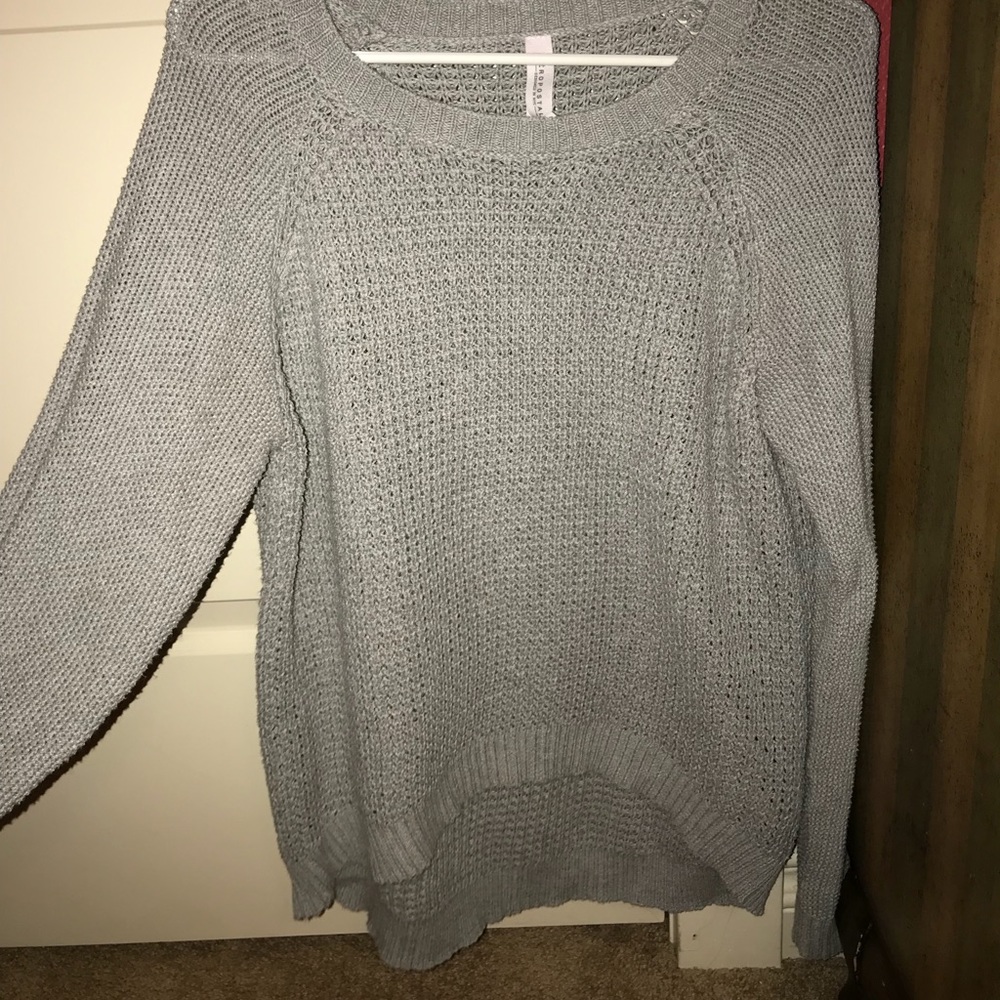 Gray knit sweater